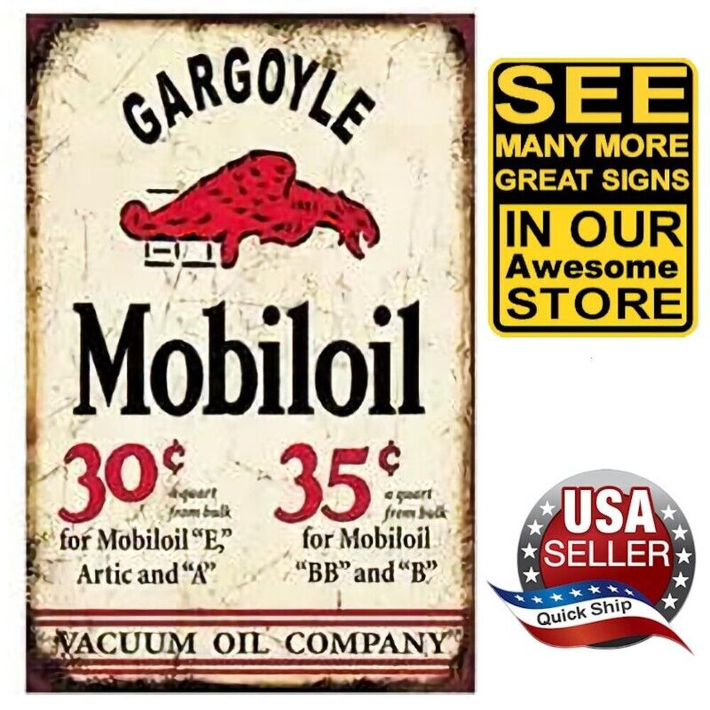Tin Sign • Petroliana • Gargoyle Mobiloil • Arctic • Vacuum Oil Company •Pegasus